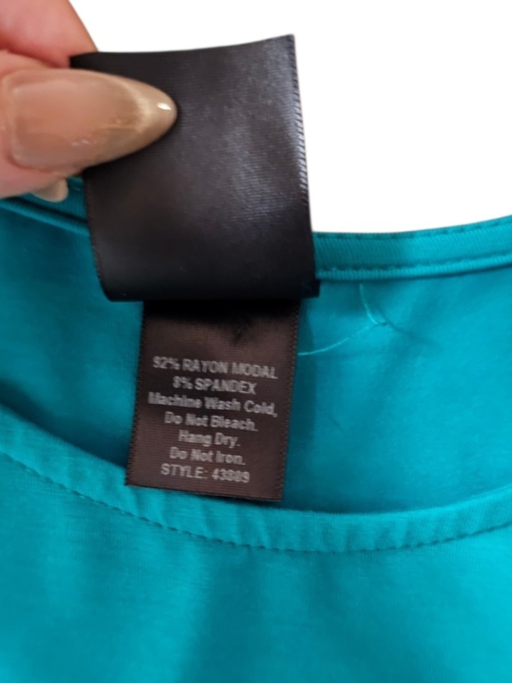 Agnes & Dora Short Sleeve Swing Tunic Dress in Teal Blue with pockets size Large - Picture 5 of 6